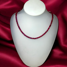 Natural Ruby Rondelle Facet Cut Beads Precious Handmade Necklace