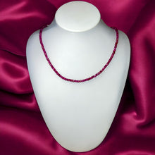 Natural Ruby Rondelle Facet Cut Beads Gemstone Necklace