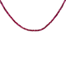 Natural Ruby Rondelle Facet Cut Beads Gemstone Necklace