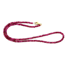 Natural Ruby Rondelle Facet Cut Beads Gemstone Necklace