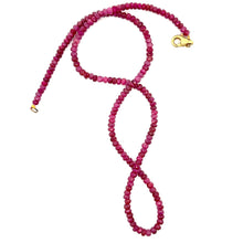 Natural Ruby Rondelle Facet Cut Beads Gemstone Necklace