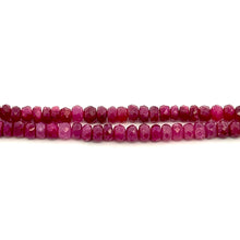 Natural Ruby Rondelle Facet Cut Beads Gemstone Necklace