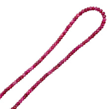 Natural Ruby Rondelle Facet Cut Beads Gemstone Necklace