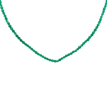 Natural Green Onyx Hexagon Facet Cut Semiprecious Necklace