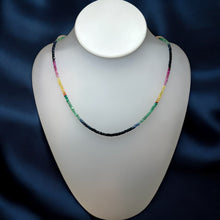 Natural Ruby / Emerald / Sapphire Multi Rondelle Facet Cut Beads Necklace