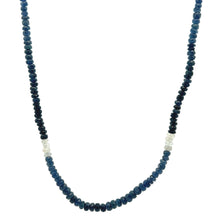 Natural Shaded Blue Sapphire Rondelle Facet Cut Beads Precious Necklace