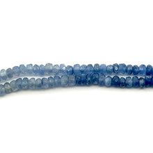 Natural Shaded Blue Sapphire Rondelle Facet Cut Beads Precious Necklace