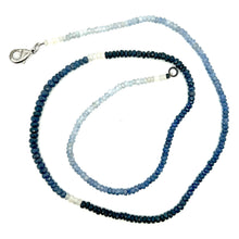 Natural Shaded Blue Sapphire Rondelle Facet Cut Beads Precious Necklace