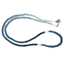 Natural Shaded Blue Sapphire Rondelle Facet Cut Beads Precious Necklace