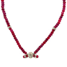 Natural Ruby Gemstone Rondelle Facet Cut Bead Precious Necklace