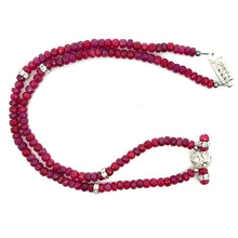 Natural Ruby Gemstone Rondelle Facet Cut Bead Precious Necklace