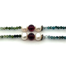 Natural Multi Tourmaline with Pearl Garnet Coral Color Gemstone Necklace