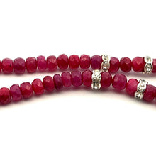 Natural Ruby Rondelle Facet Cut Beads Precious Birthstone Necklace