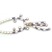 Natural Amethyst Pearl Semiprecious Handmade Necklace