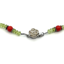 Natural Peridot & Coral Stylish Handmade Necklace