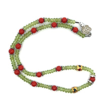 Natural Peridot & Coral Stylish Handmade Necklace