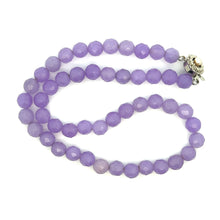 Natural Purple Jade Facet 8mm Ball Semiprecious Necklace