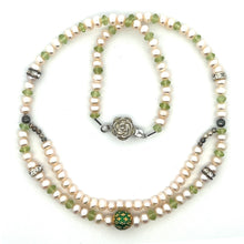 Natural Peridot Semiprecious Pearl Handmade Necklace