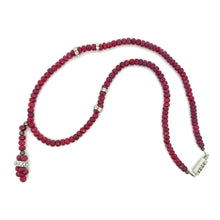 Natural Ruby Rondelle Facet Cut Precious Beads Necklace