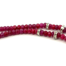 Natural Ruby Rondelle Facet Cut Precious Beads Necklace