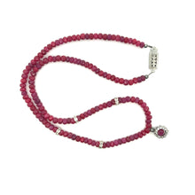 Natural Ruby Gemstone Rondelle Facet Cut Beads Precious Necklace