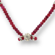 Natural Ruby Gemstone Rondelle Facet Cut Bead Precious Necklace