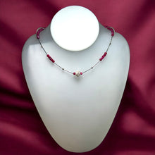 Natural Ruby Rondelle Facet Beads Gemstone Necklace