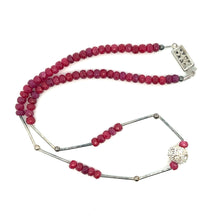 Natural Ruby Rondelle Facet Beads Gemstone Necklace