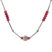 Natural Ruby Rondelle Facet Beads Gemstone Necklace