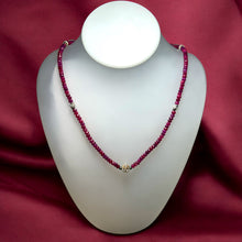 Natural Ruby Rondelle 4mm Facet Cut Bead Gemstone Necklace