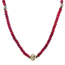 Natural Ruby Rondelle 4mm Facet Cut Bead Gemstone Necklace