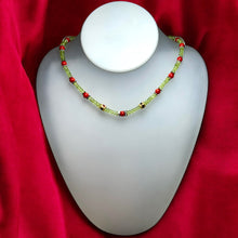 Natural Peridot & Coral Stylish Handmade Necklace