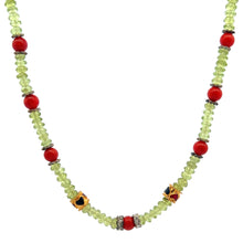 Natural Peridot & Coral Stylish Handmade Necklace