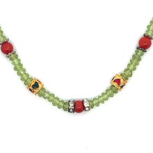 Natural Peridot & Coral Stylish Handmade Necklace