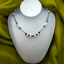 Natural Peridot Garnet Coral & Multi Tourmaline Pearl Handmade Semi Necklace