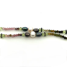 Natural Peridot Garnet Coral & Multi Tourmaline Pearl Handmade Semi Necklace