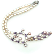 Natural Amethyst Pearl Semiprecious Handmade Necklace