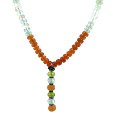 Natural Citrine Peridot Aquamarine Spessartite Smoky Quartz Handmade Necklace