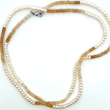 Natural Citrine & Pearl Elegant Gemstone Handmade Necklace