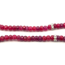 Natural Ruby Rondelle Facet 4.5mm Beads Gemstone Necklace