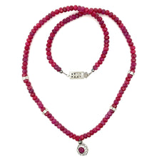 Natural Ruby Gemstone Rondelle Facet Cut Beads Precious Necklace