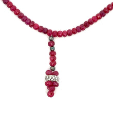 Natural Ruby Rondelle Facet Cut Precious Beads Necklace