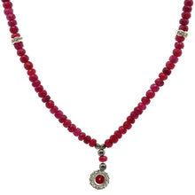 Natural Ruby Rondelle Facet Cut Precious Beads Clasp Necklace