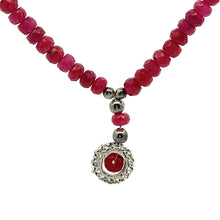 Natural Ruby Rondelle Facet Cut Precious Beads Clasp Necklace