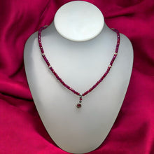 Natural Ruby Rondelle Facet Cut Precious Beads Clasp Necklace