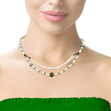 Natural Peridot Semiprecious Pearl Handmade Necklace