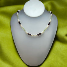 Natural Garnet Peridot Pearl Round Plain Handmade Gemstone Necklace