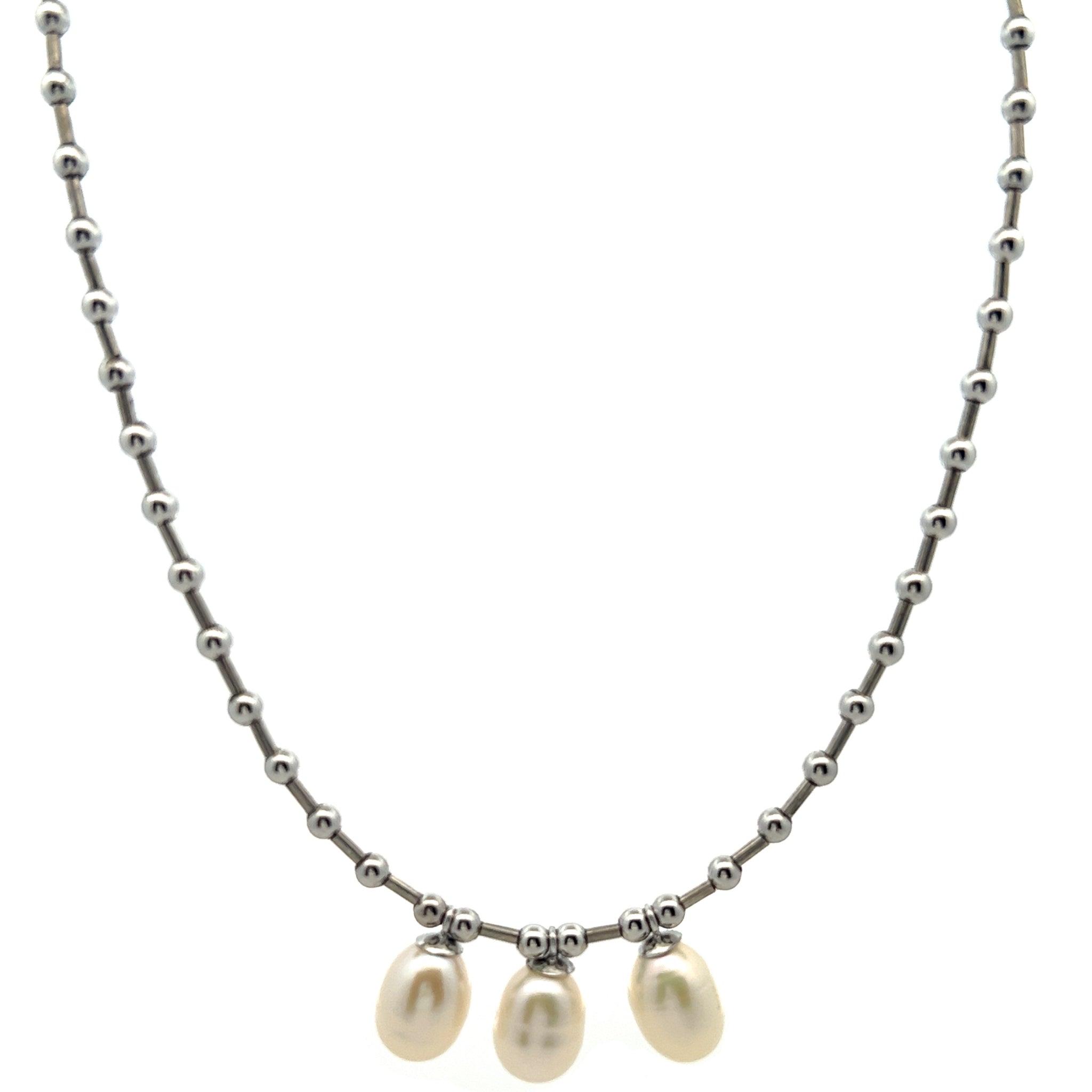 Fresh Water Pearl Oval 10x8mm June Birth Gemstone Necklace