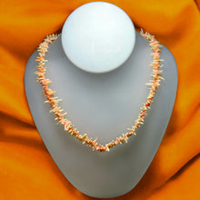 Natural Shaded Orange Coral Plain Chips Semiprecious Necklace