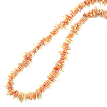 Natural Shaded Orange Coral Plain Chips Semiprecious Necklace